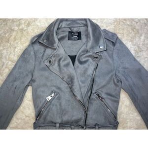 Womens Bershka grey moto Jacket size xs